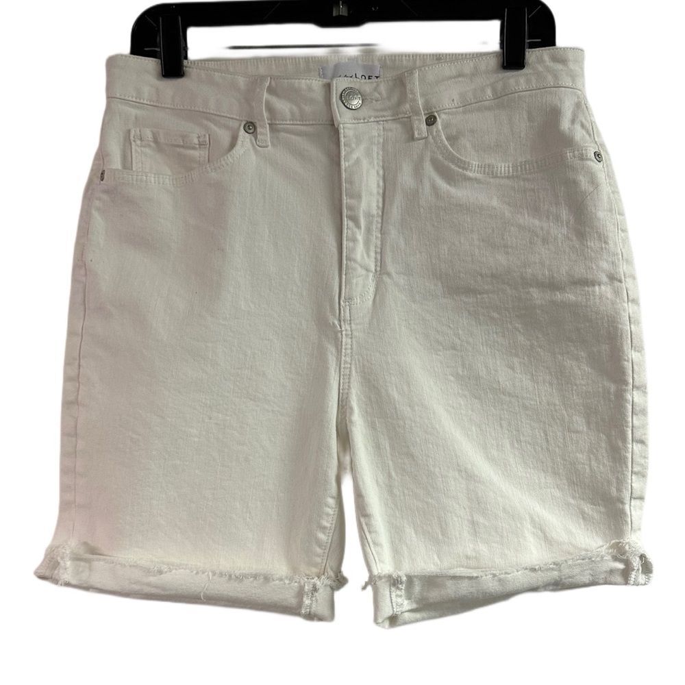 Loft White Denim Stretch Shorts Size 12/31